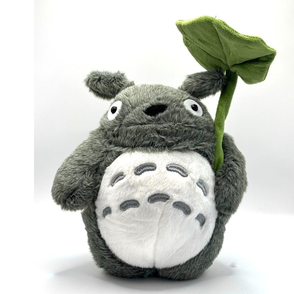 Studio Ghibli Totoro Big Gray Plush Soft Cuddly Stuffie with Adjustable Leaf